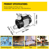 Swimming Pool Pump Water 750W 1HP Filter Electric Spa